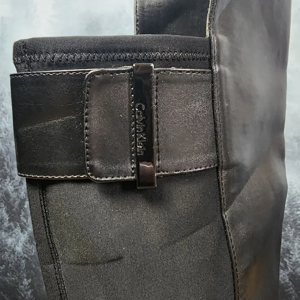 Calvin Klein Priya Over-the-Knee Black Dress Boots | Women's 6.5